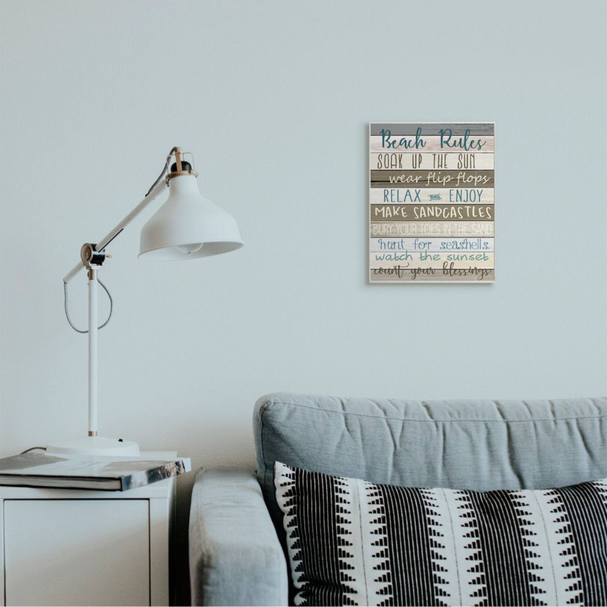 Stupell Industries Nautical Fun Beach Rules Wooden Wall Plaque